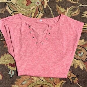 Women's Pink Top with Eyelet Detail